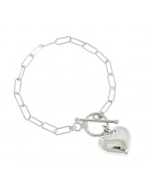 Girl Hollow Chain Heart 925 Sterling Silver Bracelet