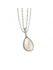Elegant Waterdrop Mother of Shell 925 Sterling Silver Necklace