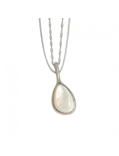 Elegant Waterdrop Mother of Shell 925 Sterling Silver Necklace