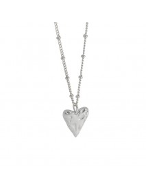Women Irregular Love Heart 925 Sterling Silver Necklace