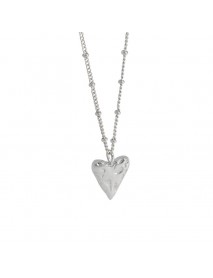 Women Irregular Love Heart 925 Sterling Silver Necklace