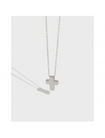Students Mini Cross Cute 925 Sterling Silver Necklace