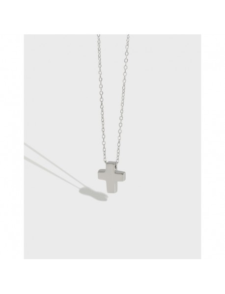 Students Mini Cross Cute 925 Sterling Silver Necklace