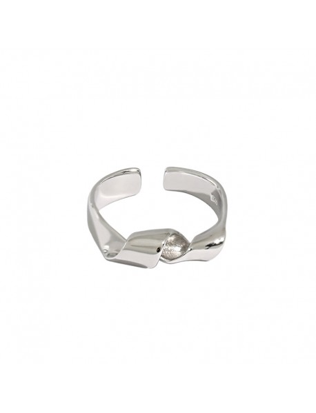 Fashion Twisted Casual 925 Sterling Silver Adjustable Ring
