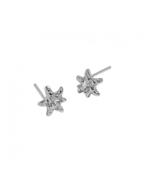 Cute Mini CZ Starfish 925 Sterling Silver Stud Earrings