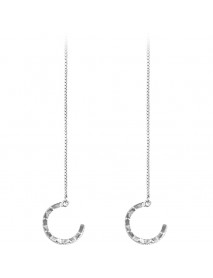 Elegant Wave Circle Tassles 925 Sterling Silver Non-Pierced Earrings