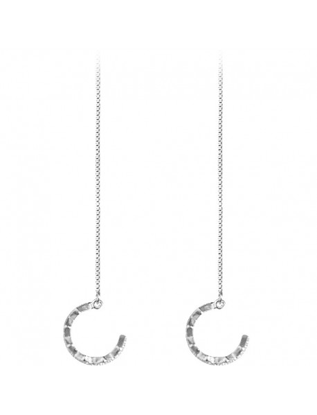 Elegant Wave Circle Tassles 925 Sterling Silver Non-Pierced Earrings