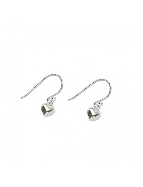 Women Heart Love Simple 925 Sterling Silver Dangling Earrings