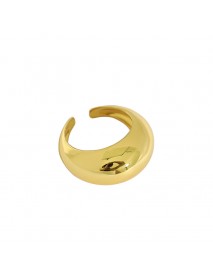New Geometry Circular Arc 925 Sterling Silver Adjustable Ring