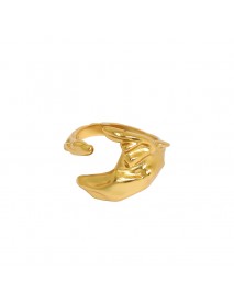 Fashion Irregular Moon 925 Sterling Silver Adjustable Ring