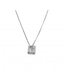 Gift Geometry CZ  Magic Cube Hollow 925 Sterling Silver Necklace