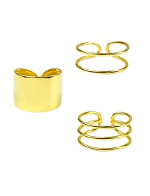 Fashion Double Triple Layers Wide 925 Sterling Silver Adjustable Ring