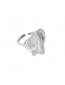 Fashion Irregular Lotus Leaf 925 Sterling Silver Adjustable Ring