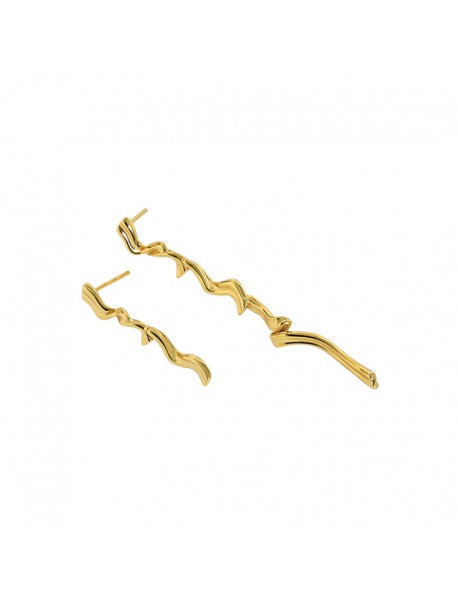Asymmetry S Shape Twisted 925 Sterling Silver Dangling Earrings