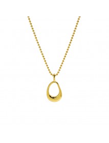 Simple Hollow Ellipse Beads 925 Sterling Silver Necklace