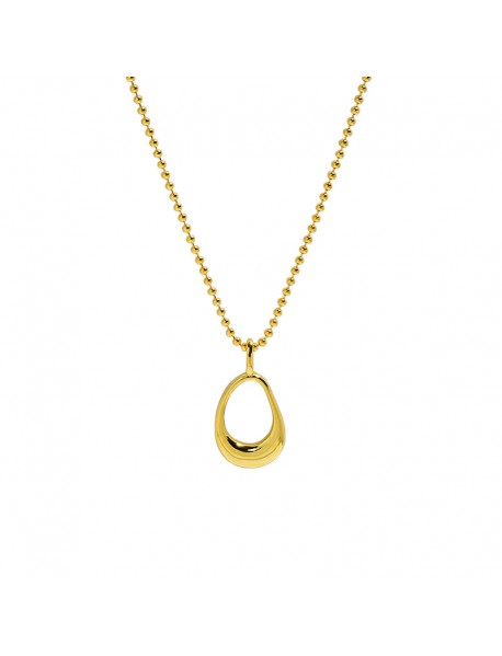 Simple Hollow Ellipse Beads 925 Sterling Silver Necklace