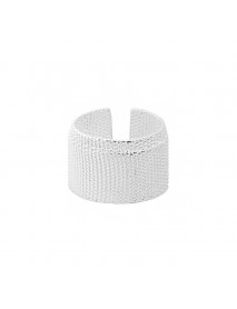 Fashion White Bandage 925 Sterling Silver Adjustable Ring