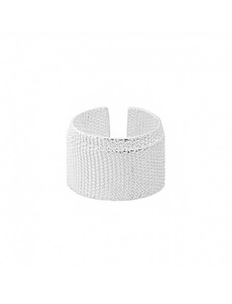 Fashion White Bandage 925 Sterling Silver Adjustable Ring