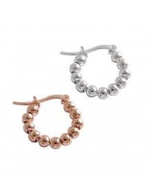 Casual Beads 925 Sterling Silver Hoop Earrings