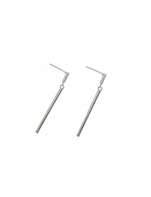 Geometry Simple Rectangle Stick 925 Sterling Silver Dangling Earrings