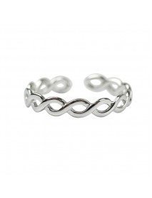 Simple Hollow Twisted New 925 Sterling Silver Adjustable Ring