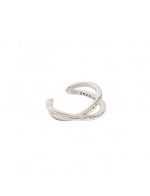 Simple Cross 925 Sterling Silver Non-Pierced Earring(Single)