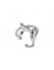 Modern Irregular Lava Flame 925 Sterling Silver Adjustable Ring