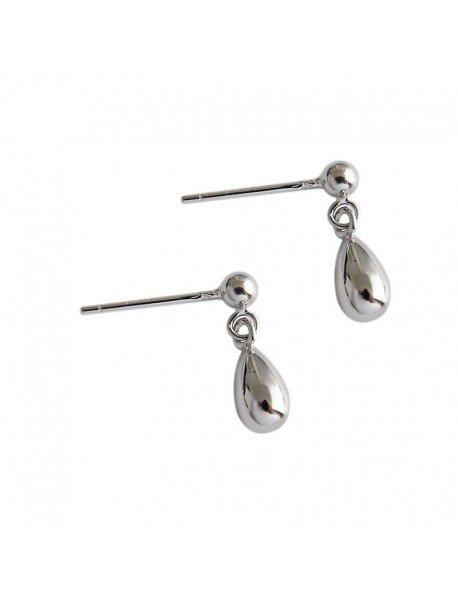 Simple Drop Water Girl 925 Sterling Silver Stud Earrings