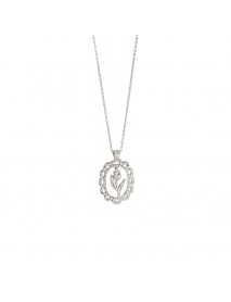 Women Tulips Flower 925 Sterling Silver Necklace
