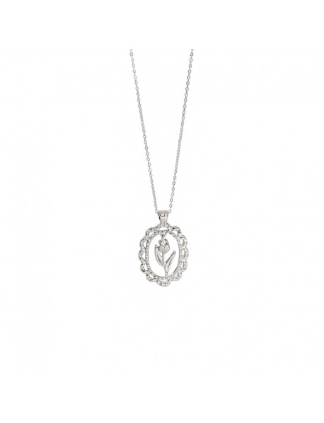 Women Tulips Flower 925 Sterling Silver Necklace