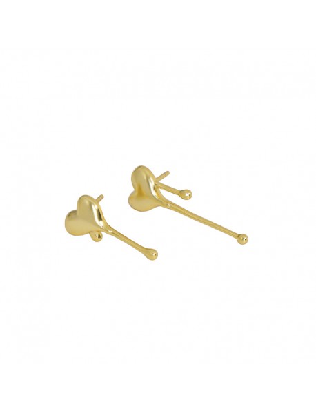 Asymmetry Heart Dropping 925 Sterling Silver Dangling Earrings