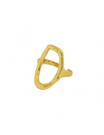 Office Geometry Hollow O Shape 925 Sterling Silver Adjustable Ring