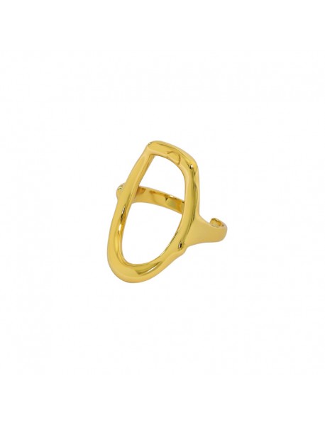 Office Geometry Hollow O Shape 925 Sterling Silver Adjustable Ring