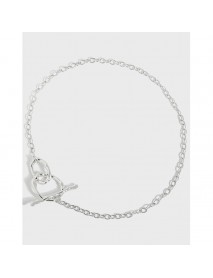 Simple OT Hollow Chain 925 Sterling Silver Choker Necklace