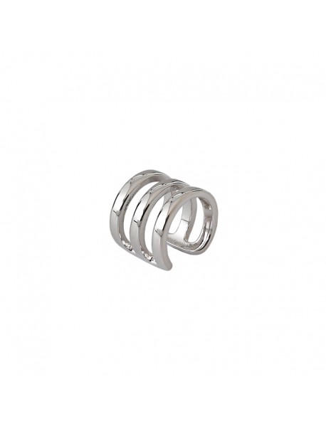 Fashion U Shape Three Layer 925 Sterling Silver Non-Pierced Earring(Single)