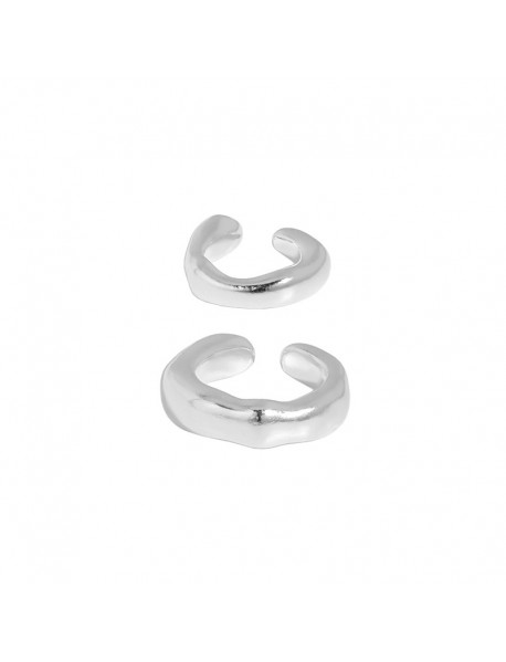 Fashion Irregular Wave 925 Sterling Silver Non-Pierced Earring(Single)