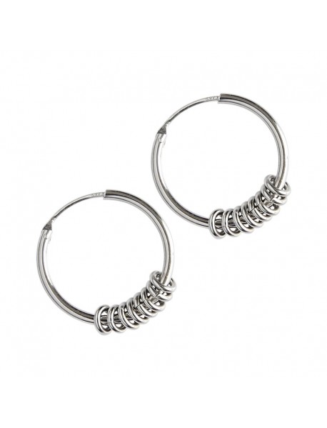 Fashion Multi Mini Circles 925 Sterling Silver Hoop Earrings
