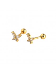 Cute Mini CZ Butterfly 925 Sterling Silver Stud Earrings