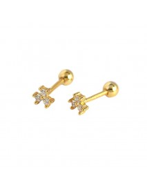 Cute Mini CZ Flower New 925 Sterling Silver Stud Earrings