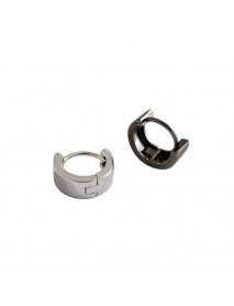Geometry Mini Cirlce Black 925 Sterling Silver Hoop Earrings