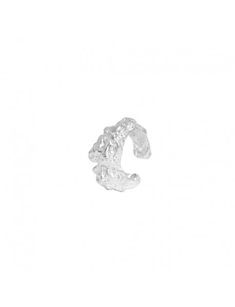 Hot Party Irregular Lava 925 Sterling Silver Non-Pierced Earring(Single)