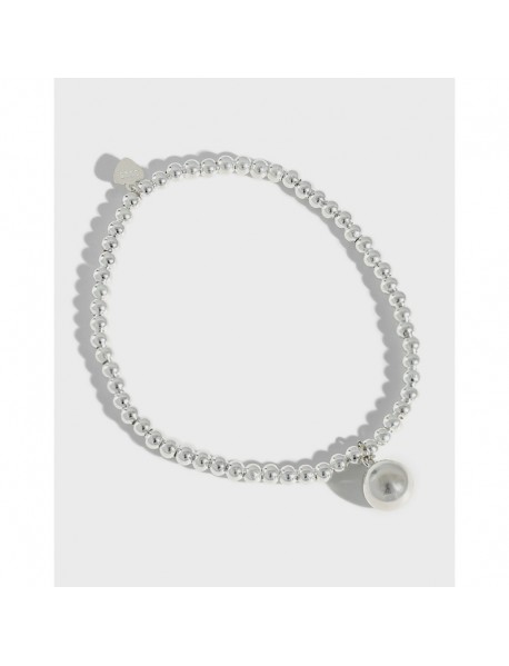 Students Round Beads Strings 925 Sterling Silver Bracelet