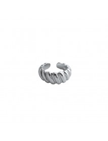 Fashion Simple Spiral Pattern 925 Sterling Silver Non-Pierced Earring(Single)