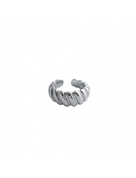Fashion Simple Spiral Pattern 925 Sterling Silver Non-Pierced Earring(Single)