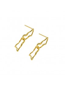 Modern Irregular Hollow Chain 925 Sterling Silver Dangling Earrings