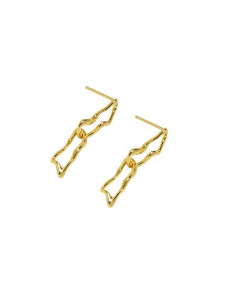 Modern Irregular Hollow Chain 925 Sterling Silver Dangling Earrings
