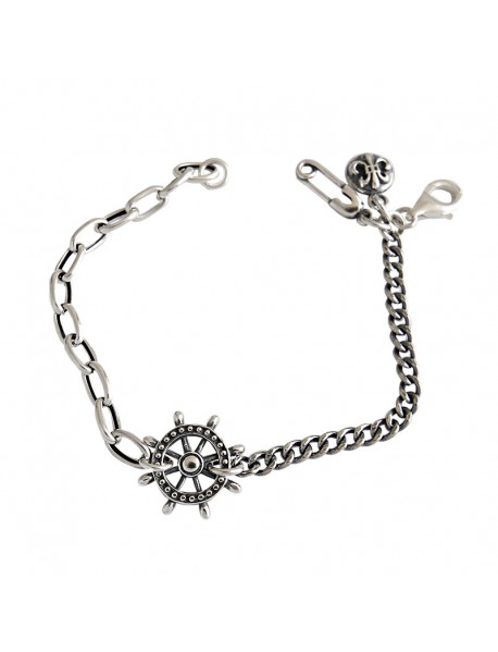 Vintage Asymmetry Rudder 925 Sterling Silver Bracelet