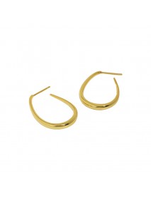 Simple Letter U Shape 925 Sterling Silver Hoop Earrings