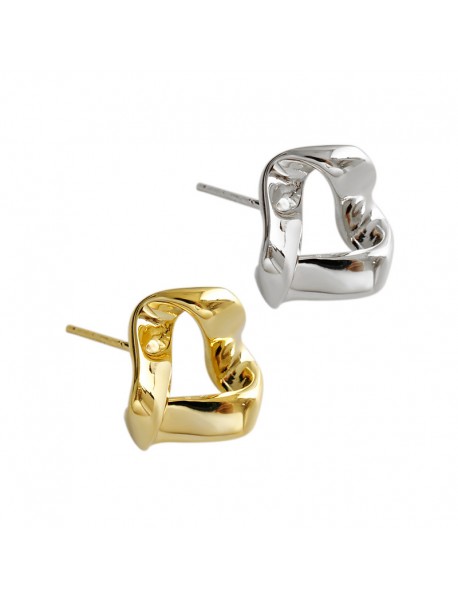 Modern Mobius Triangle Geometry 925 Sterling Silver Stud Earrings