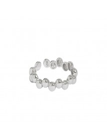 Girl Irregular Beads Bubbles 925 Sterling Silver Adjustable Ring